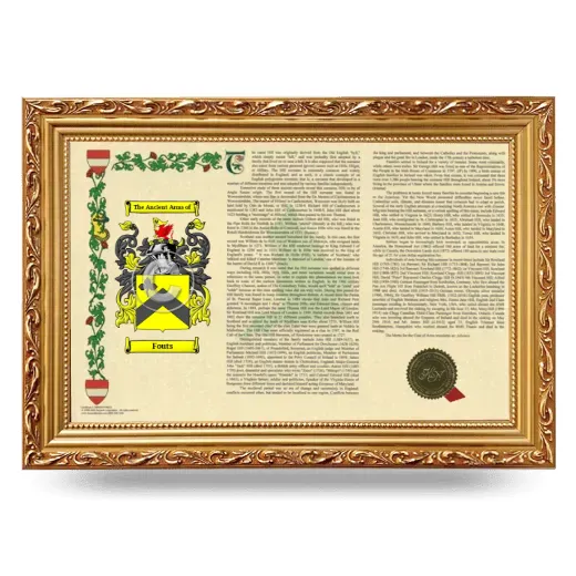 Fouts Armorial Landscape Framed - Gold