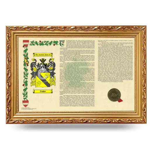 Fraire Armorial Landscape Framed - Gold