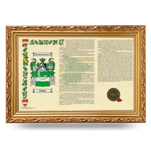 Franca Armorial Landscape Framed - Gold