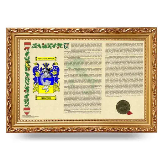 Francesco Armorial Landscape Framed - Gold
