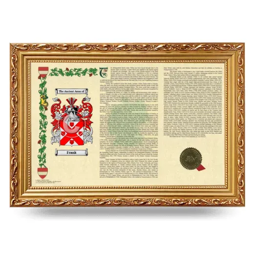 Frank Armorial Landscape Framed - Gold