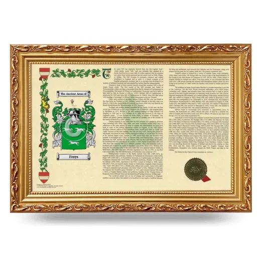 Frays Armorial Landscape Framed - Gold