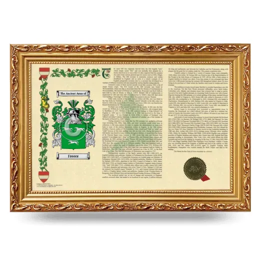 Freece Armorial Landscape Framed - Gold