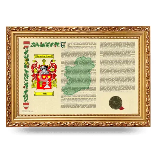 Freel Armorial Landscape Framed - Gold
