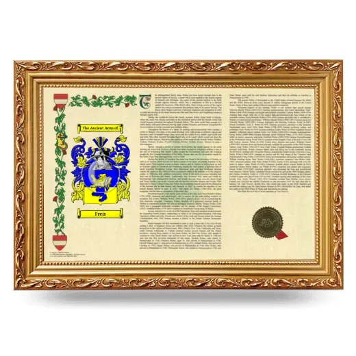 Freis Armorial Landscape Framed - Gold
