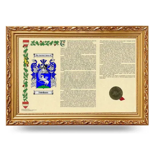 Friedman Armorial Landscape Framed - Gold