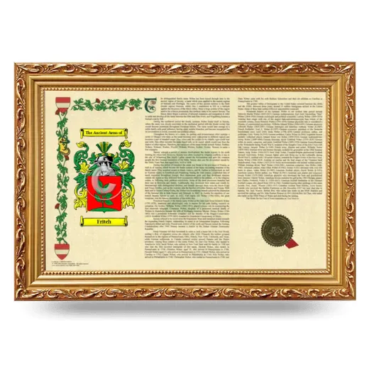 Fritch Armorial Landscape Framed - Gold