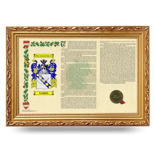 Froehlich Armorial Landscape Framed - Gold
