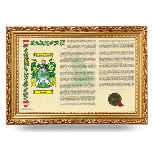 Froude Armorial Landscape Framed - Gold