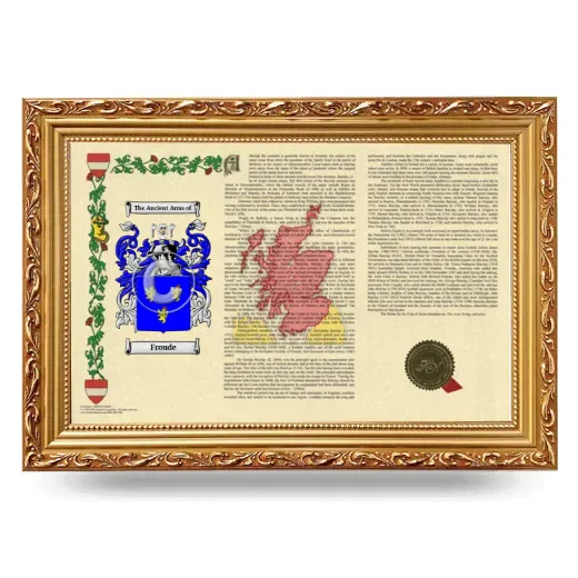 Froude Armorial Landscape Framed - Gold