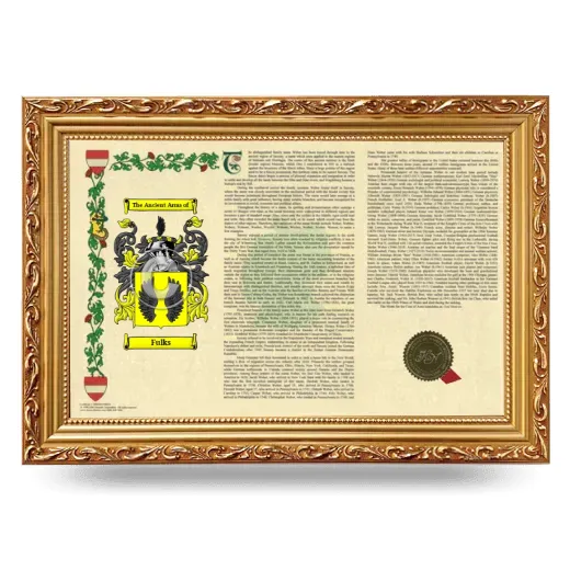 Fulks Armorial Landscape Framed - Gold