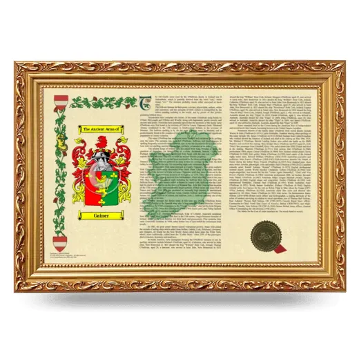 Gainer Armorial Landscape Framed - Gold