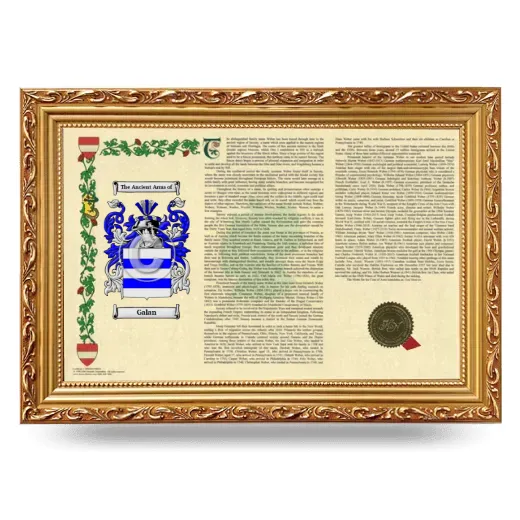 Galan Armorial Landscape Framed - Gold