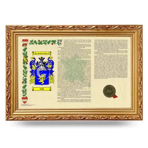 Gall Armorial Landscape Framed - Gold