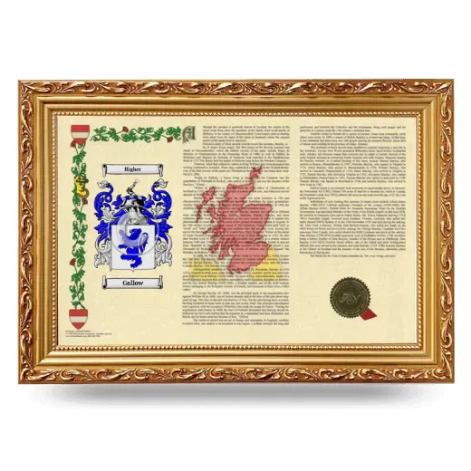 Gallow Armorial Landscape Framed - Gold