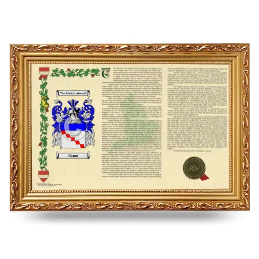 Gama Armorial Landscape Framed - Gold