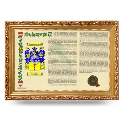 Gambini Armorial Landscape Framed - Gold