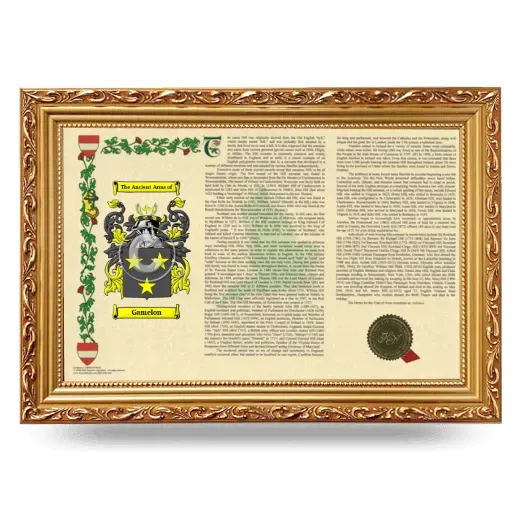 Gamelon Armorial Landscape Framed - Gold