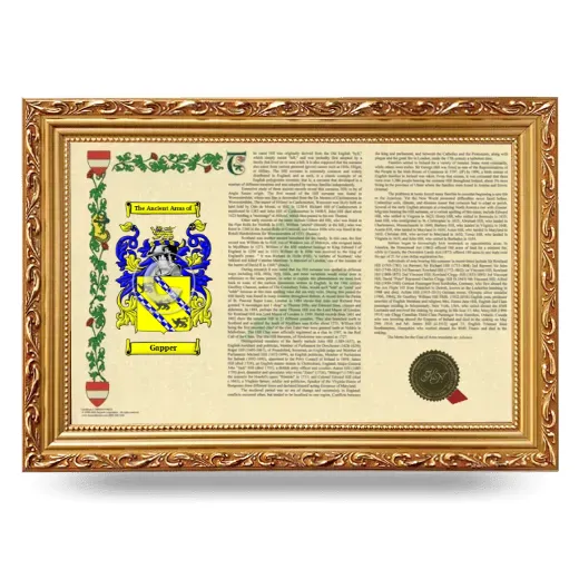 Gapper Armorial Landscape Framed - Gold