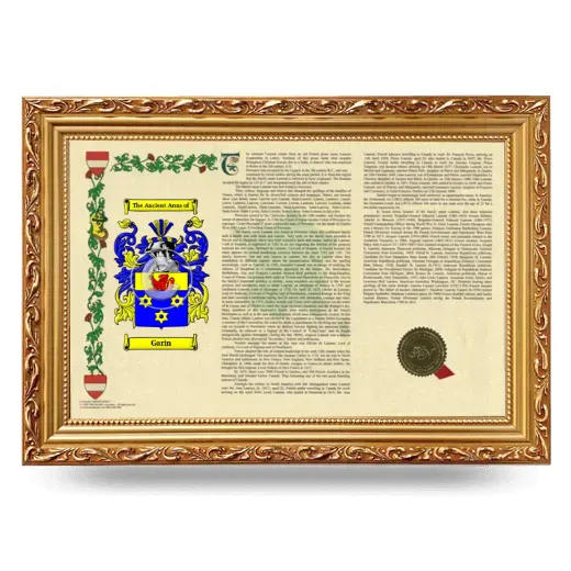 Garin Armorial Landscape Framed - Gold