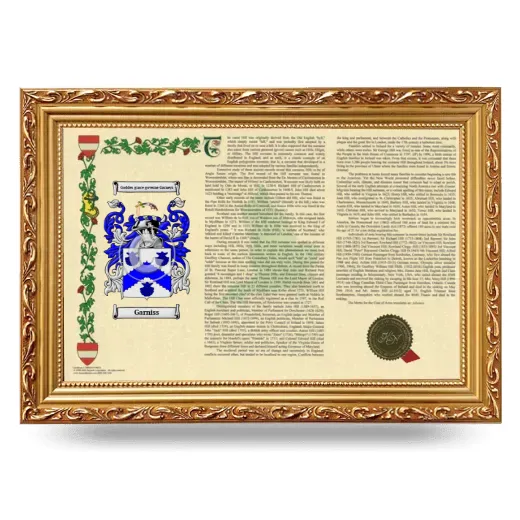 Garniss Armorial Landscape Framed - Gold