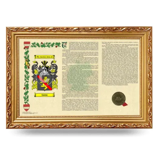 Garns Armorial Landscape Framed - Gold