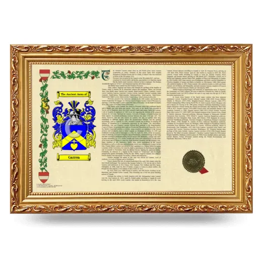Garren Armorial Landscape Framed - Gold