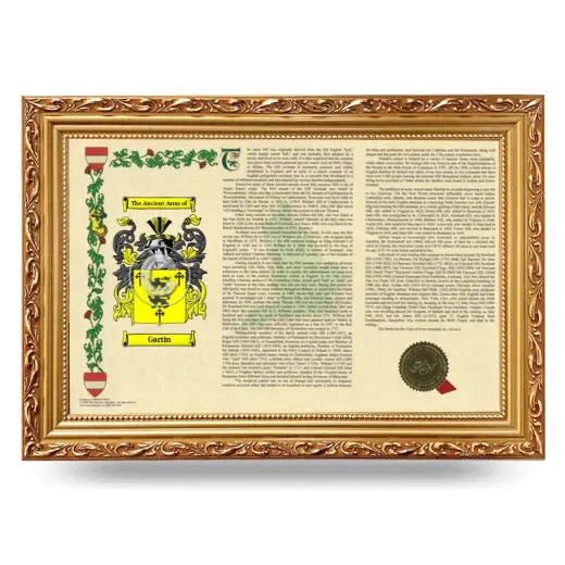 Gartin Armorial Landscape Framed - Gold