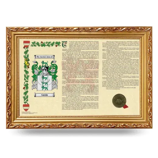 Garzia Armorial Landscape Framed - Gold