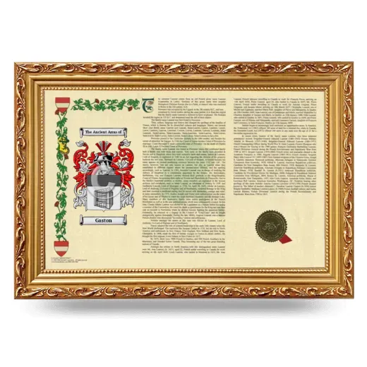 Gaston Armorial Landscape Framed - Gold