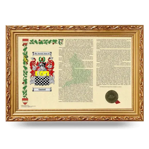Gastrel Armorial Landscape Framed - Gold