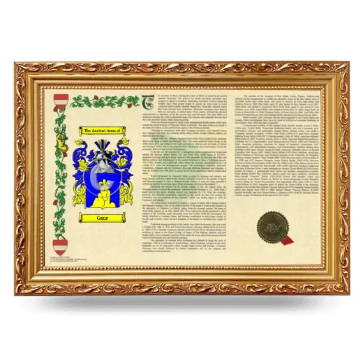 Gaur Armorial Landscape Framed - Gold