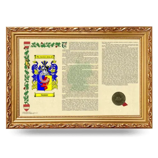 Gauser Armorial Landscape Framed - Gold
