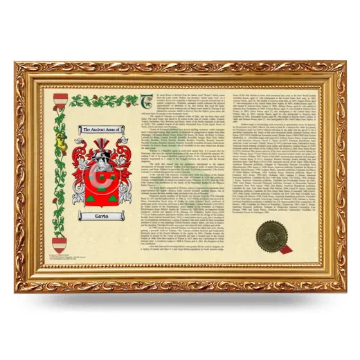 Gavio Armorial Landscape Framed - Gold