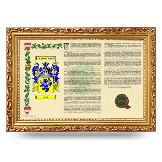 Geal Armorial Landscape Framed - Gold