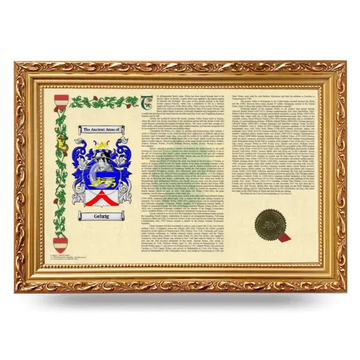 Gehrig Armorial Landscape Framed - Gold