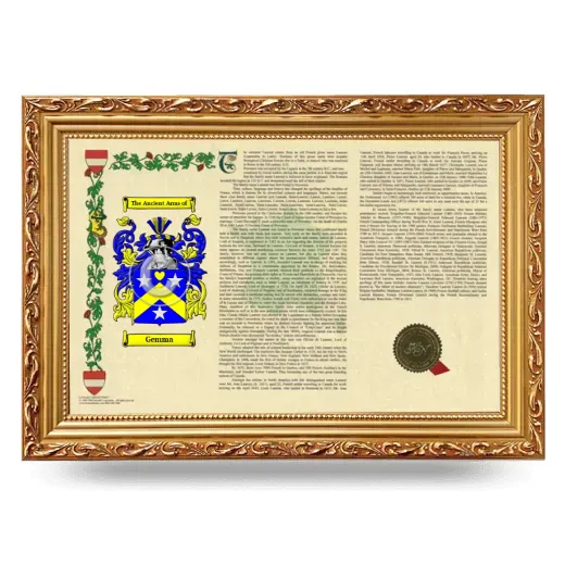 Gemma Armorial Landscape Framed - Gold
