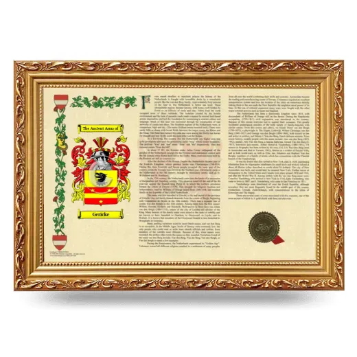 Gericke Armorial Landscape Framed - Gold