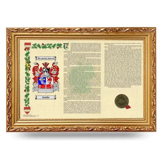 Gesche Armorial Landscape Framed - Gold