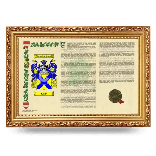 Geter Armorial Landscape Framed - Gold