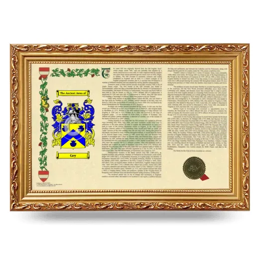 Gey Armorial Landscape Framed - Gold