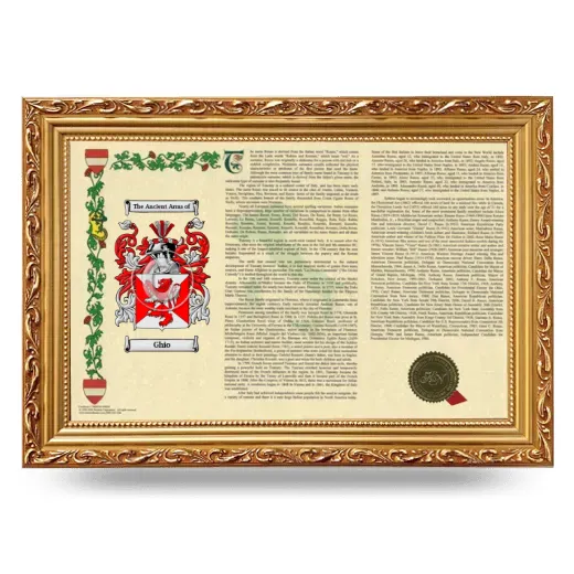 Ghio Armorial Landscape Framed - Gold