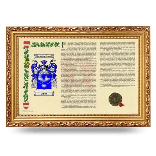 Giffen Armorial Landscape Framed - Gold