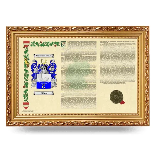Giffen Armorial Landscape Framed - Gold