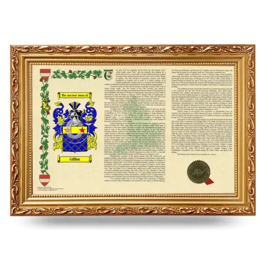 Giffon Armorial Landscape Framed - Gold