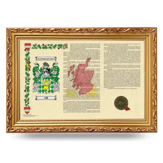 Gill Armorial Landscape Framed - Gold