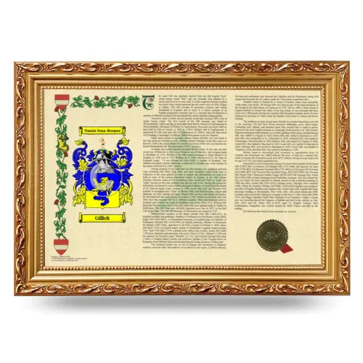 Gillick Armorial Landscape Framed - Gold