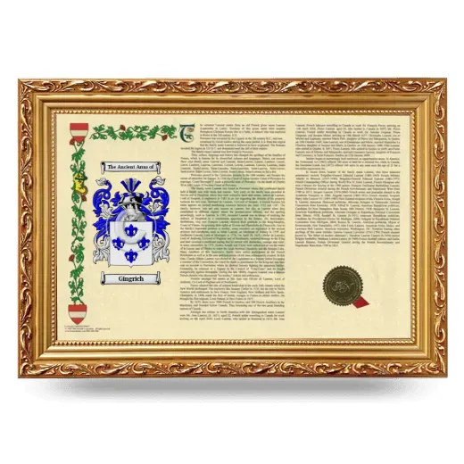 Gingrich Armorial Landscape Framed - Gold