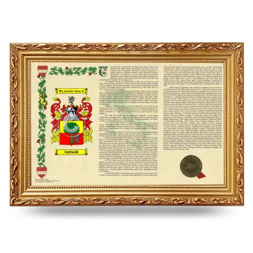 Giribaldi Armorial Landscape Framed - Gold