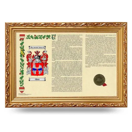 Glass Armorial Landscape Framed - Gold